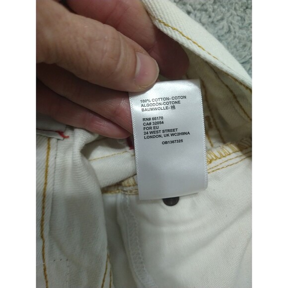 Bdg Urban Outfitters Distressed Jeans Cream Sz 28 Boho Grunge Loganlook Beachy - Picture 9 of 9
